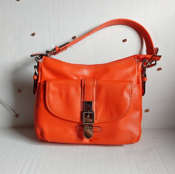 Chaps Handbags - *SOLD**Chaps Orange Zipper and Snap Bag